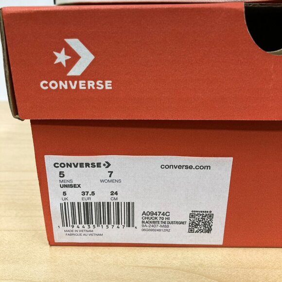 Converse Chuck 70 Hi Top Sneaker Unisex Sz W 7 / M 5 Black Suede NEW Minor Flaw - Picture 9 of 11